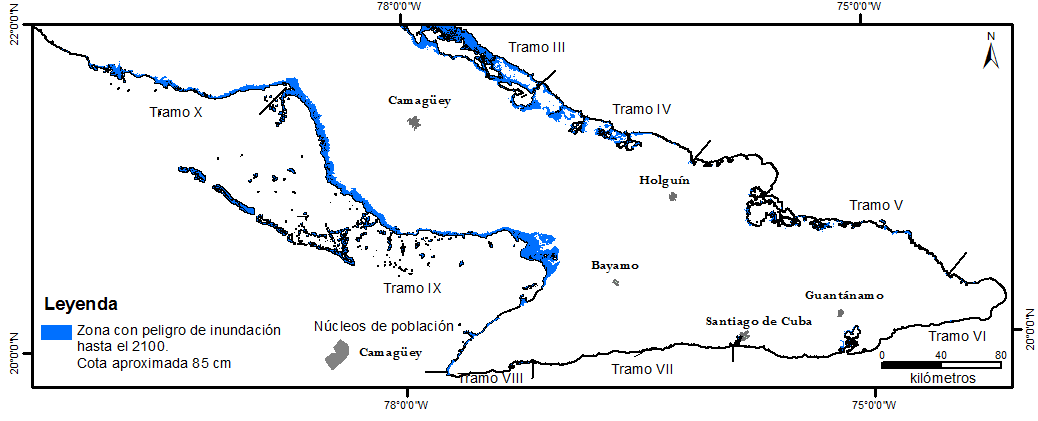 Pronóstico de inundación en el 2100 región Oriente Pronóstico de inundación en el 2100 región Oriente
