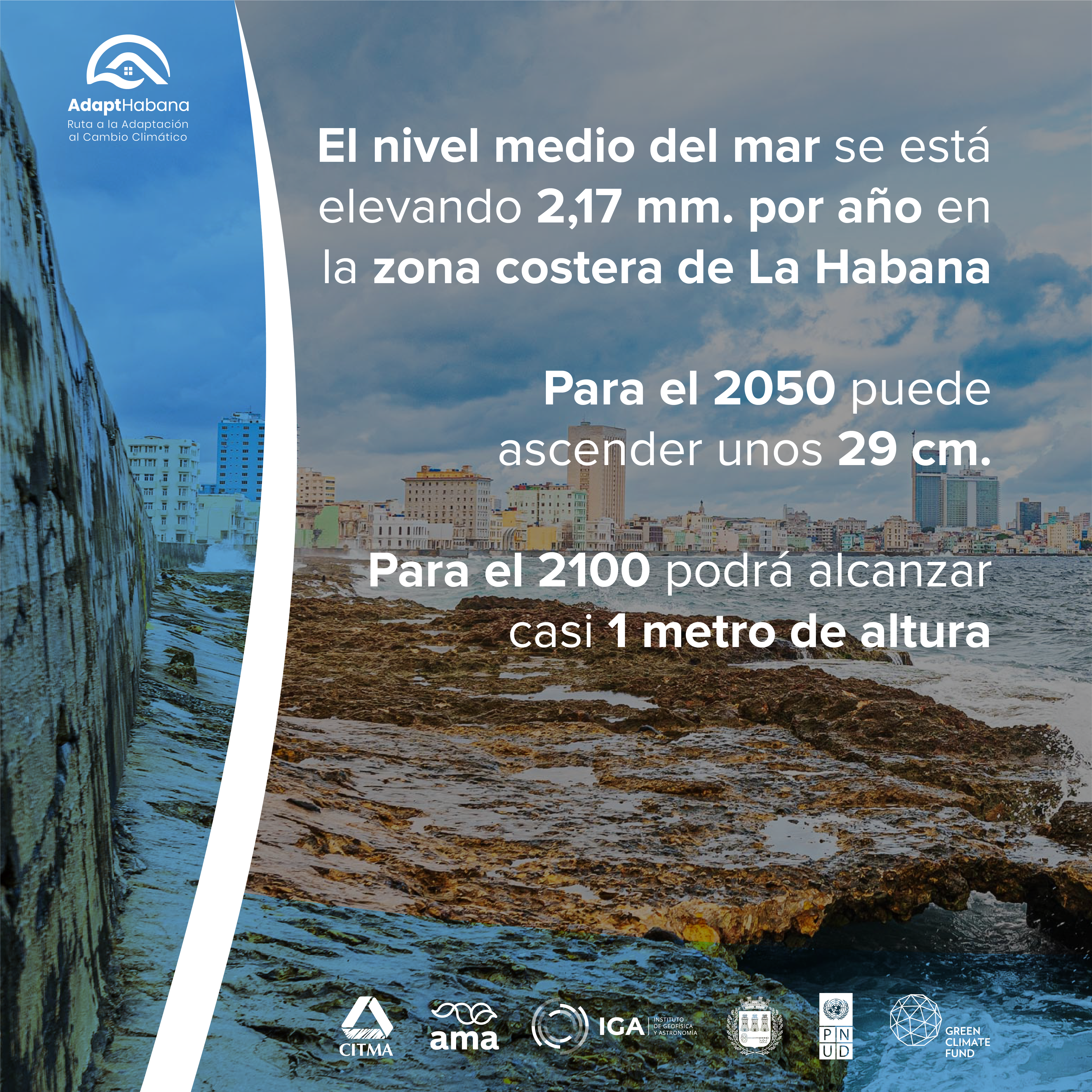 Subida del nivel del mar Soportes realizados por el Proyecto AdaptHabana